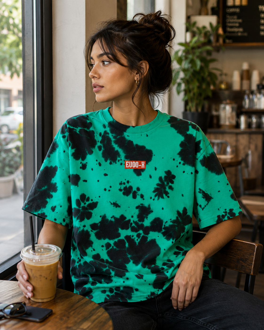 Evoq-X Embroidery Unisex Tie Dye Oversized T-Shirt