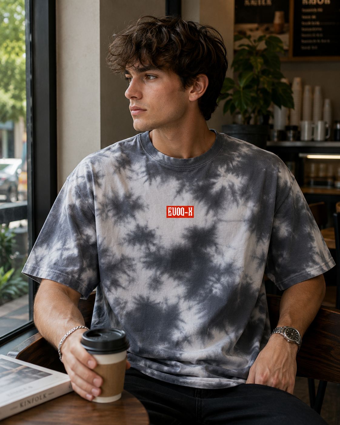 Evoq-X Embroidery Unisex Tie Dye Oversized T-Shirt