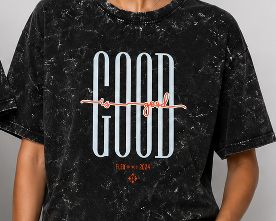 Good is Good Unisex Acid Washed Oversized Tee