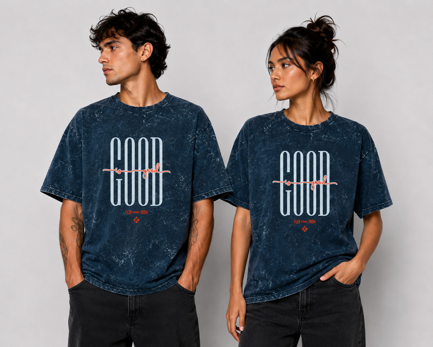 Good is Good Unisex Acid Washed Oversized Tee