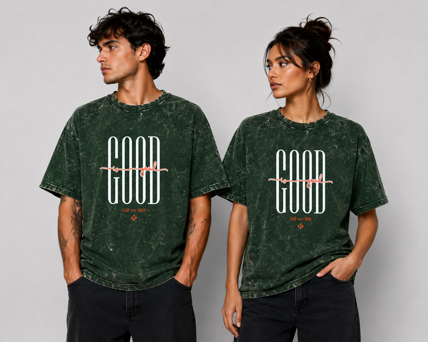 Good is Good Unisex Acid Washed Oversized Tee