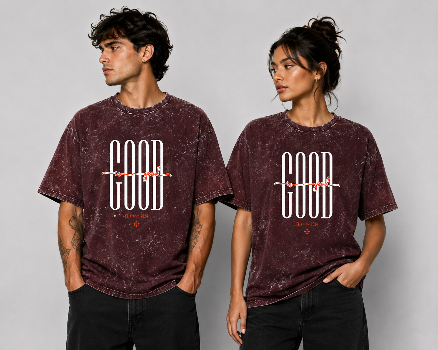 Good is Good Unisex Acid Washed Oversized Tee