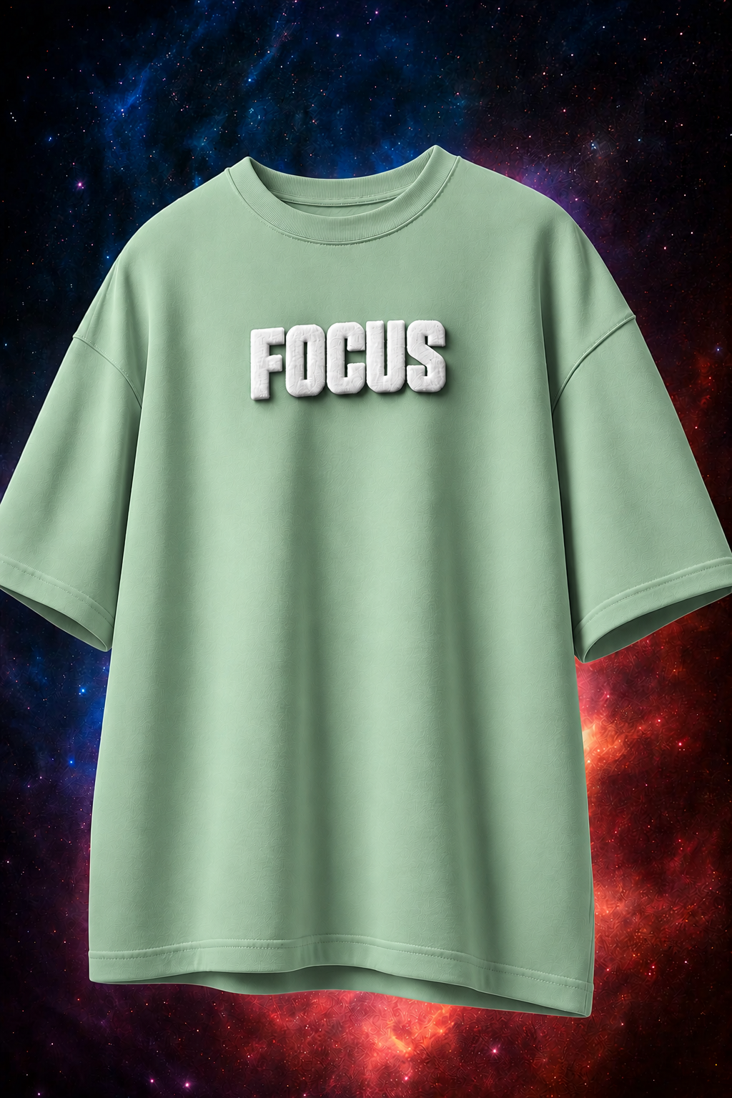 Focus Puff Print Unisex Terry Oversized Tee