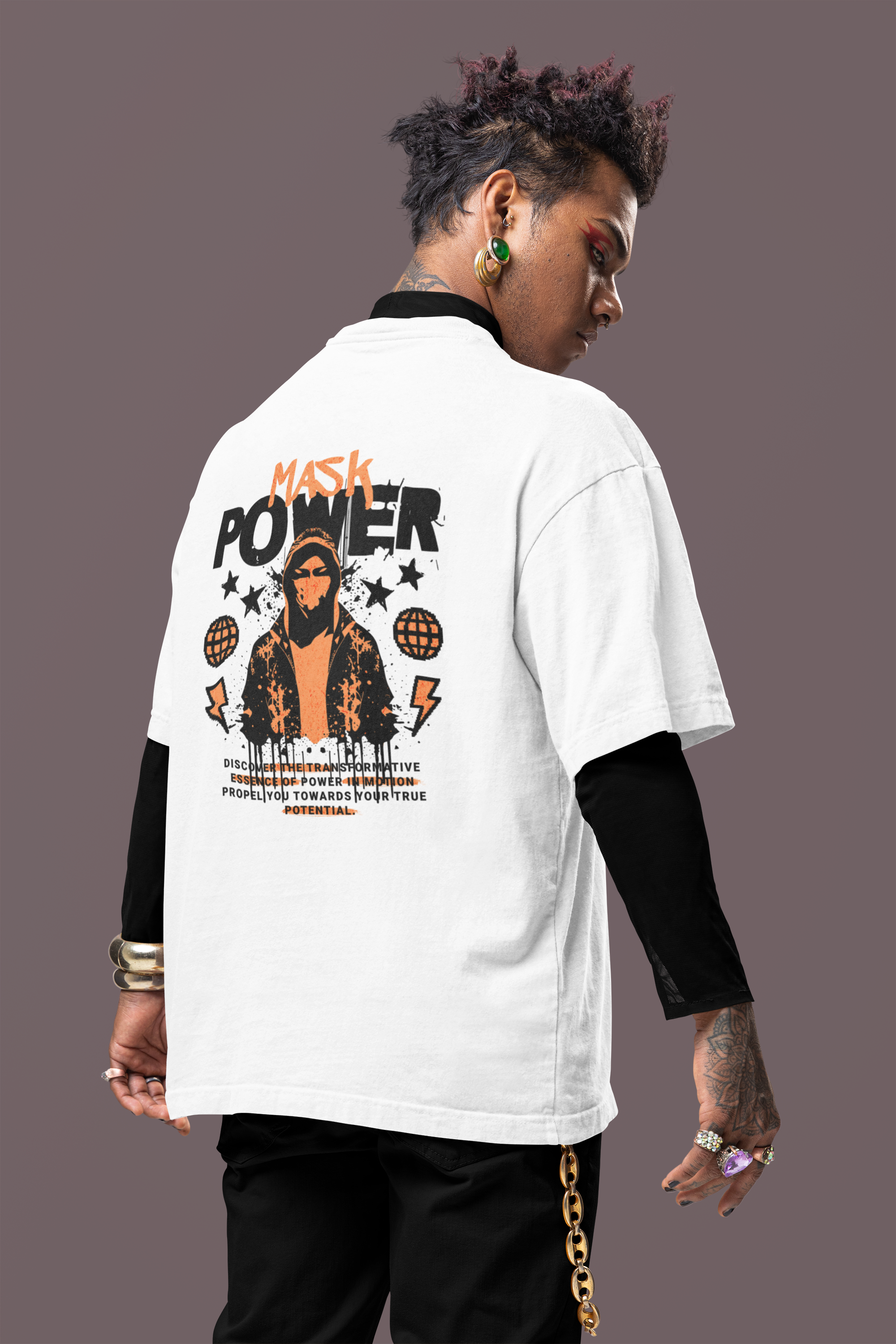 Mask Power Unisex Terry Oversized Tee