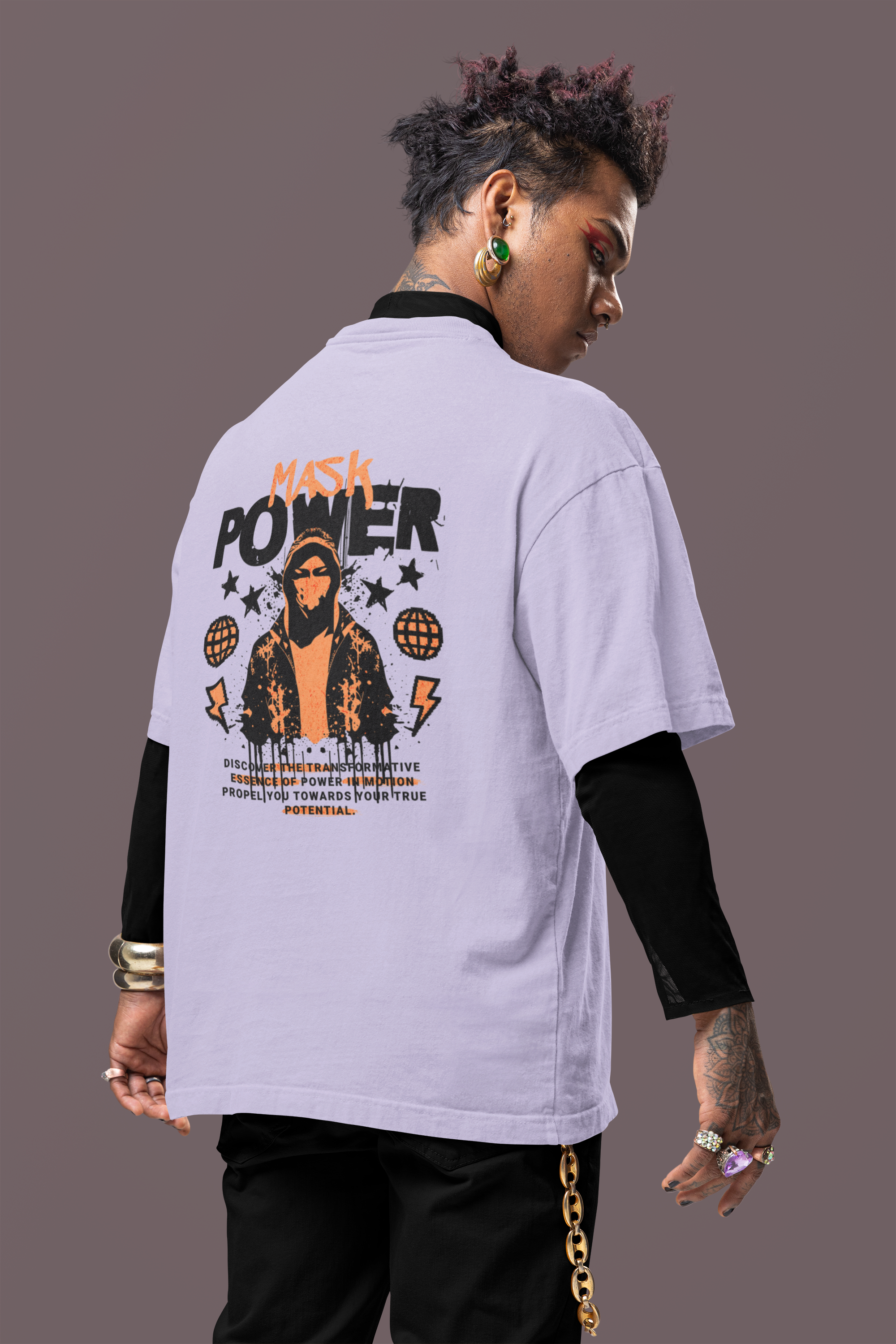 Mask Power Unisex Terry Oversized Tee