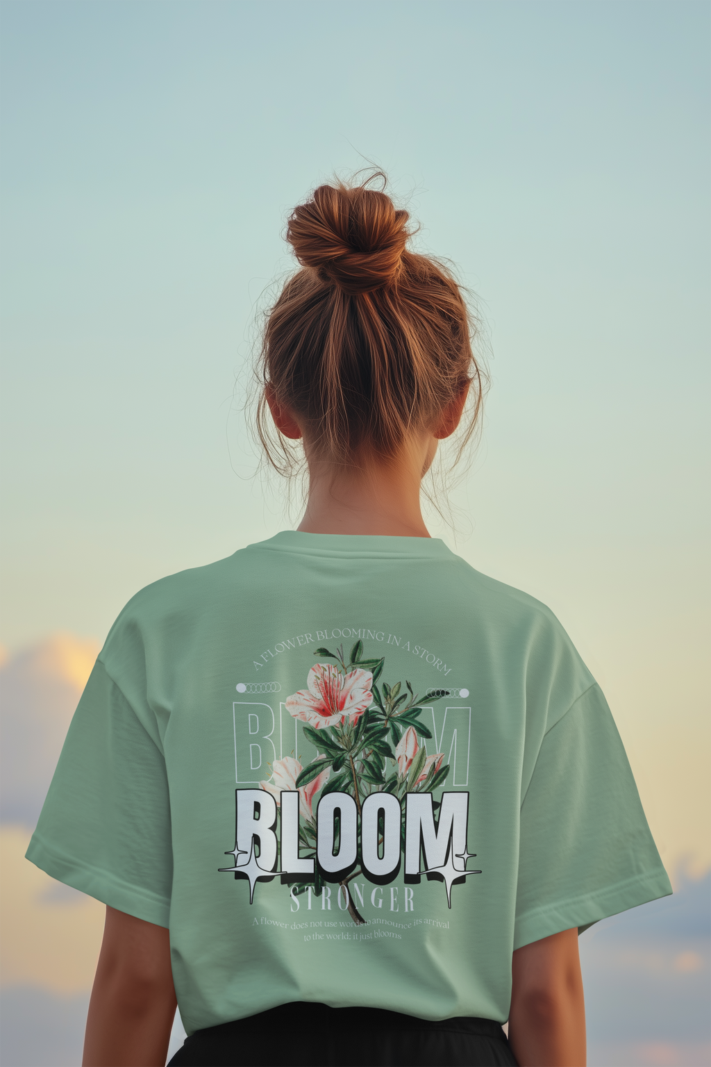 Bloom Stronger Unisex Terry Oversized Tee