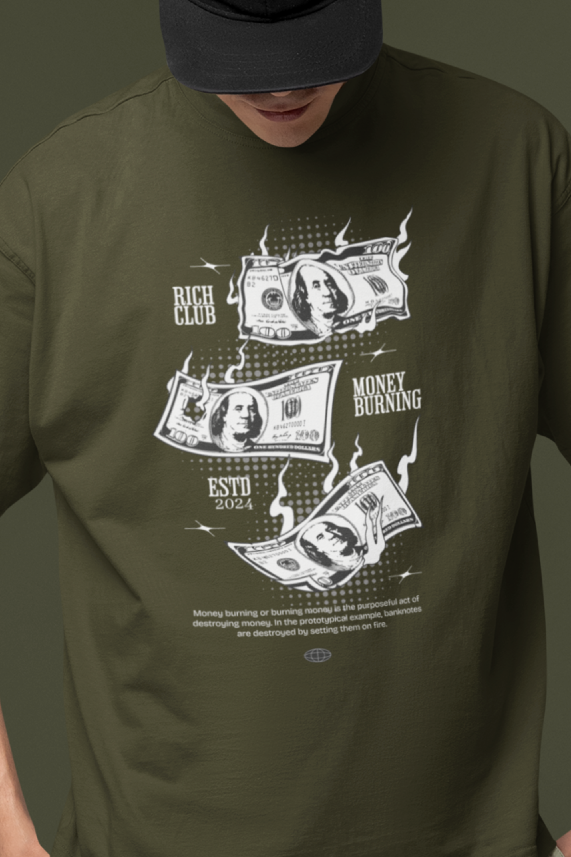 Money Burning Unisex Terry Oversized