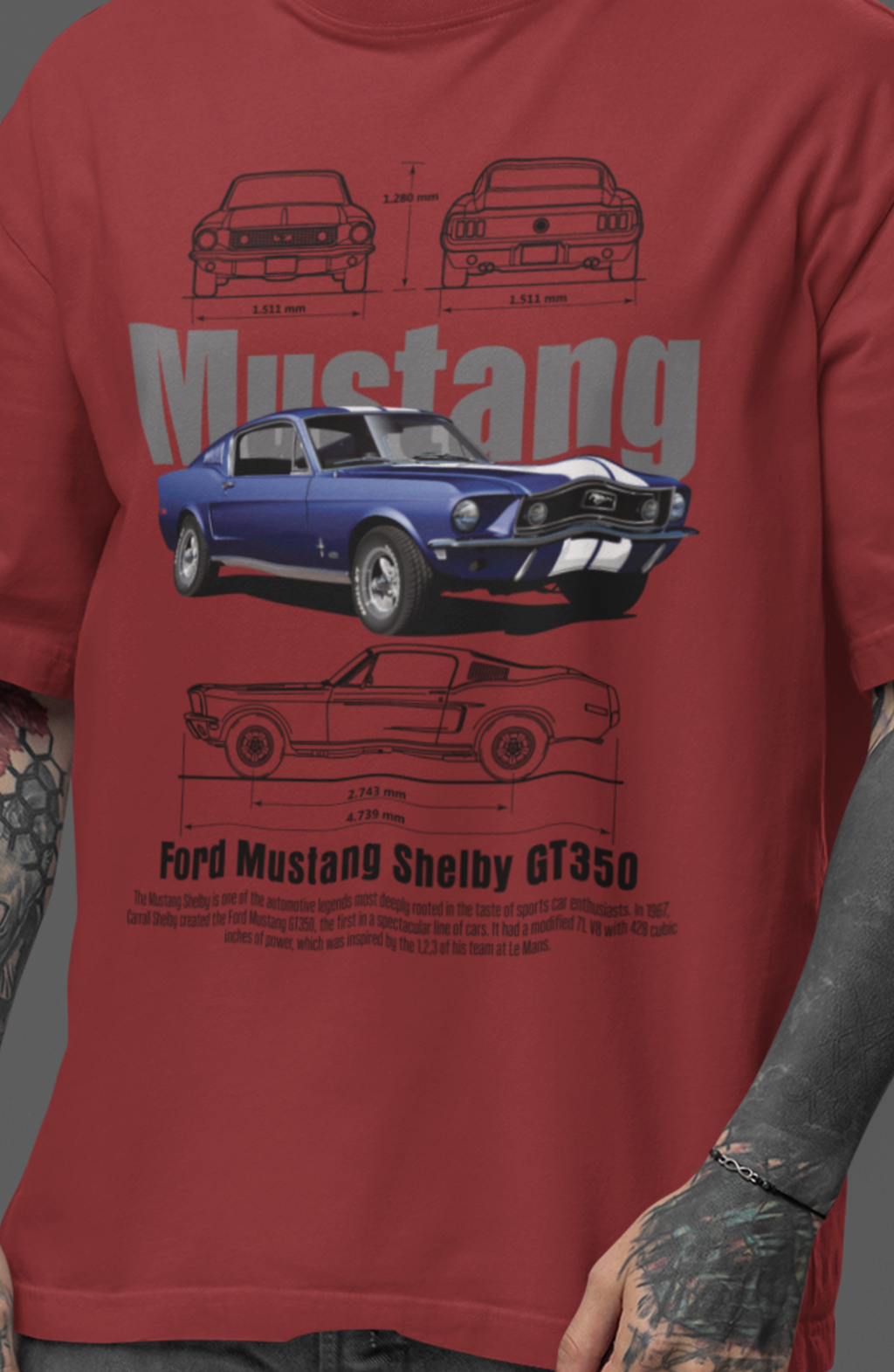 Mustang Unisex Terry Oversized Tee