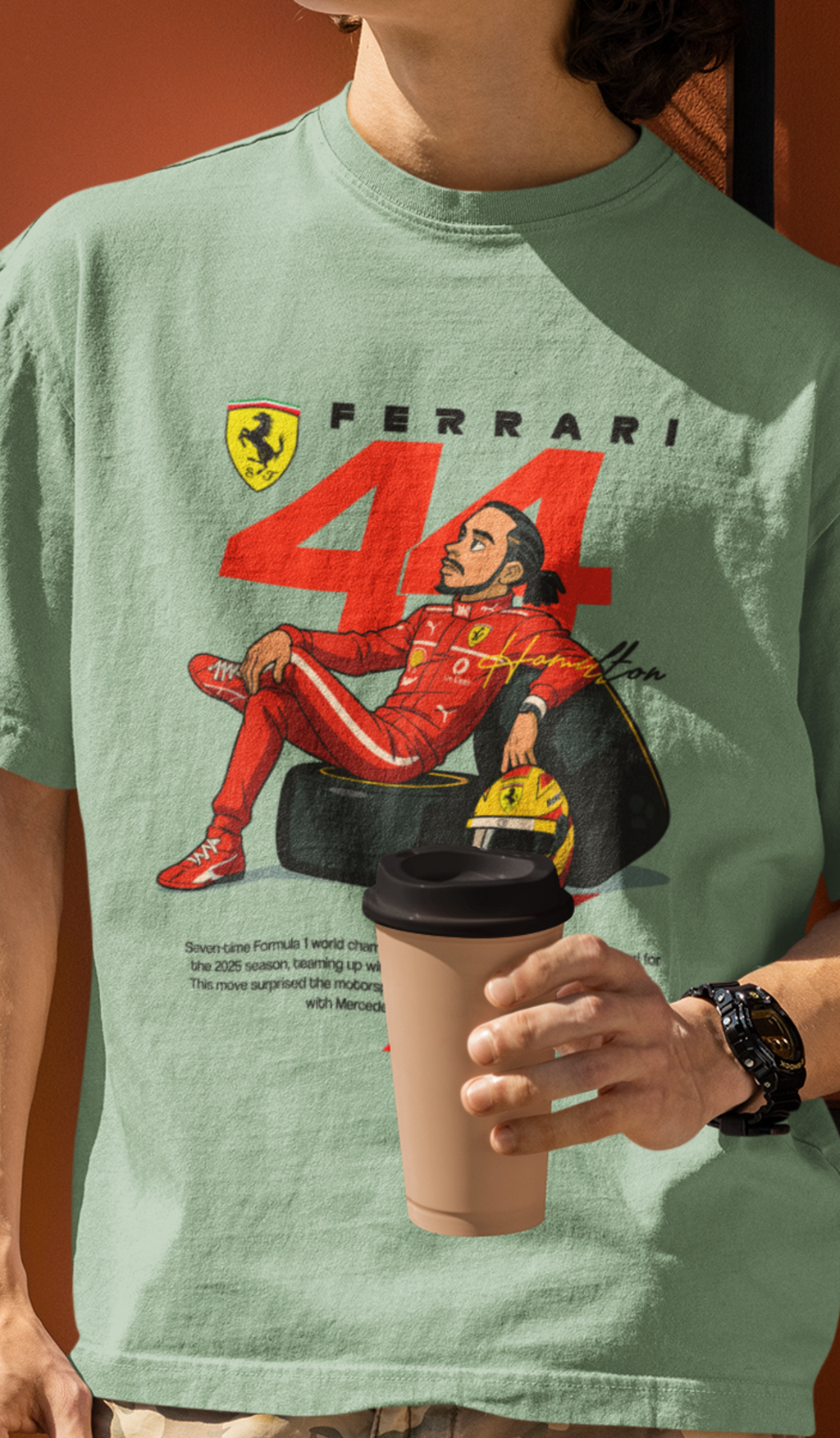 Ferrari 44 Unisex Terry Oversized Tee