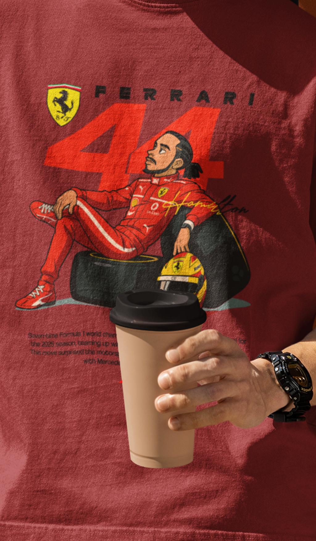 Ferrari 44 Unisex Terry Oversized Tee