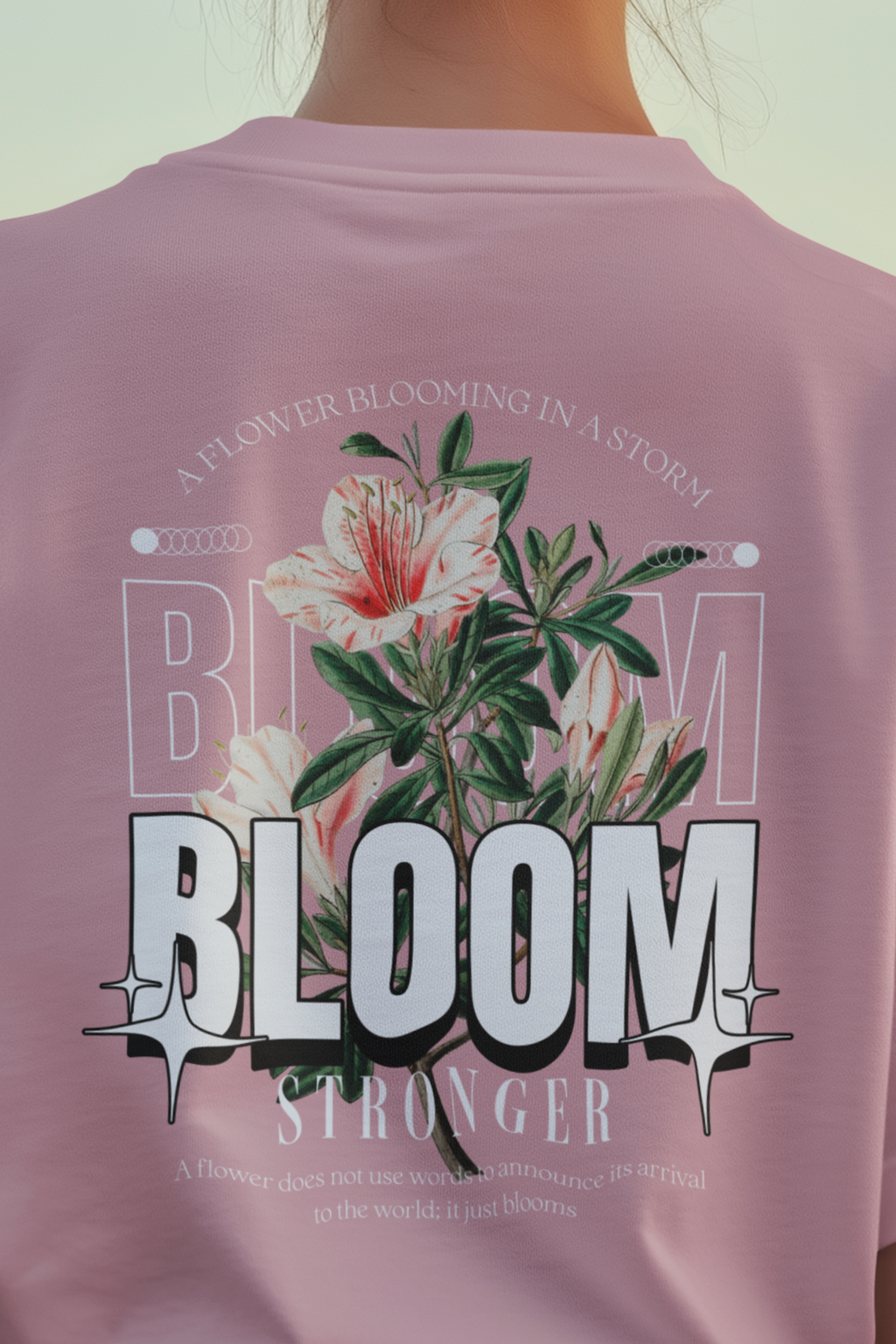 Bloom Stronger Unisex Terry Oversized Tee