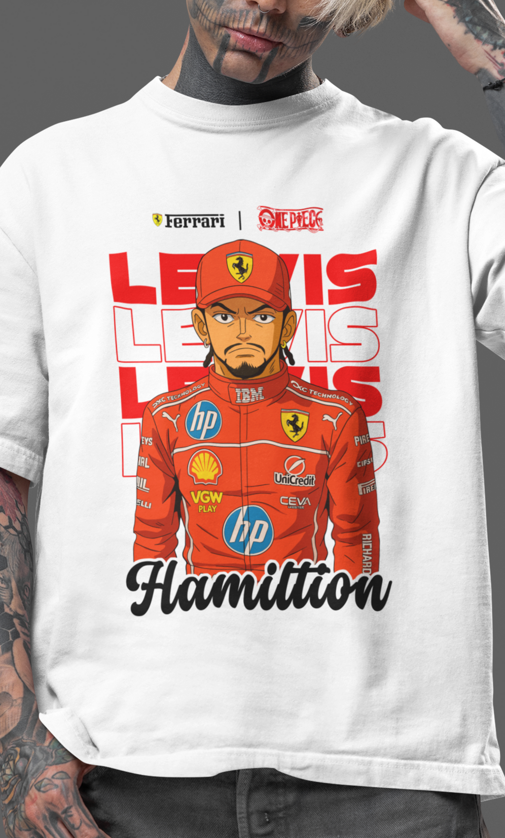 Ferrari Hamiltton Unisex Terry Oversized Tee