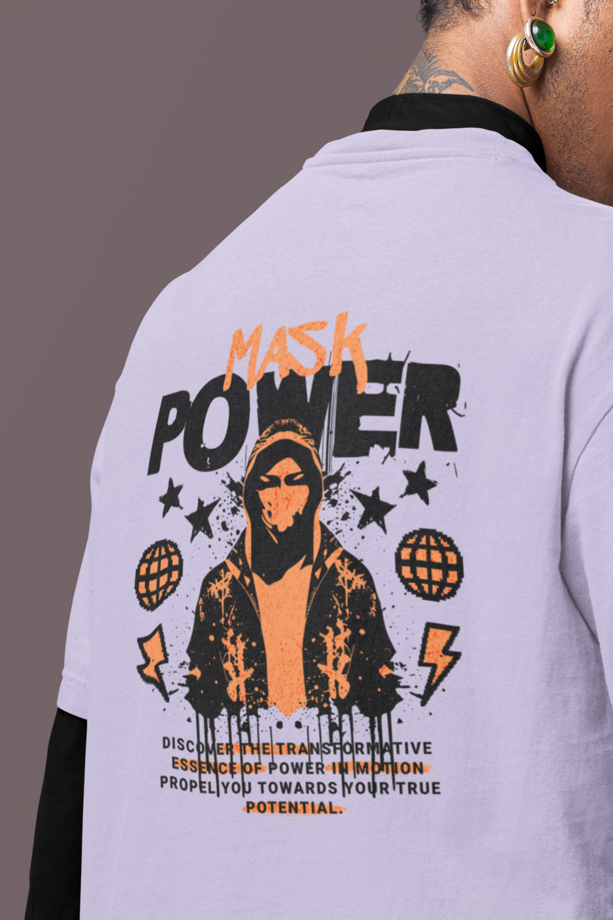Mask Power Unisex Terry Oversized Tee