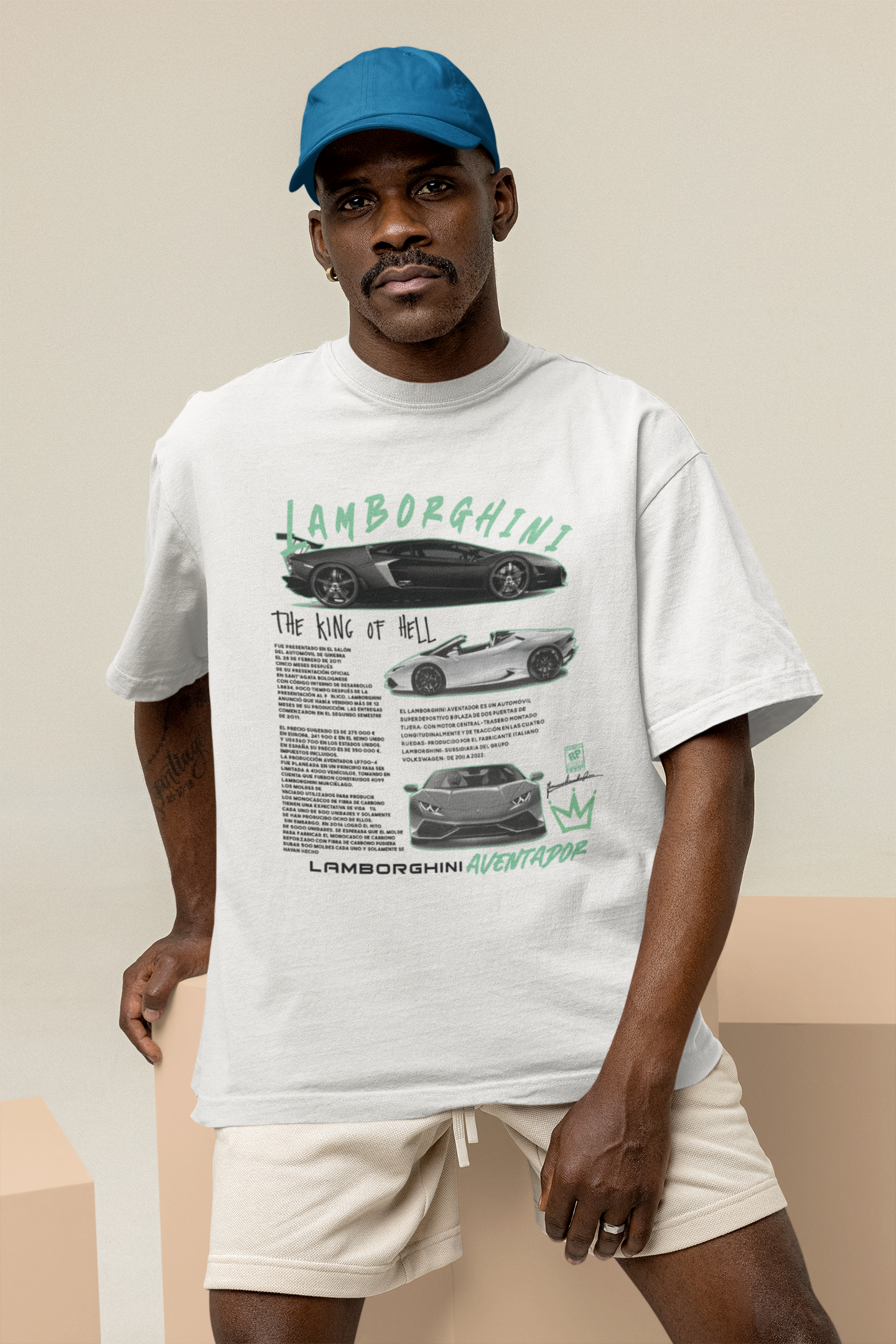 Lamborghini The King of Hell Unisex Terry Oversized Tee