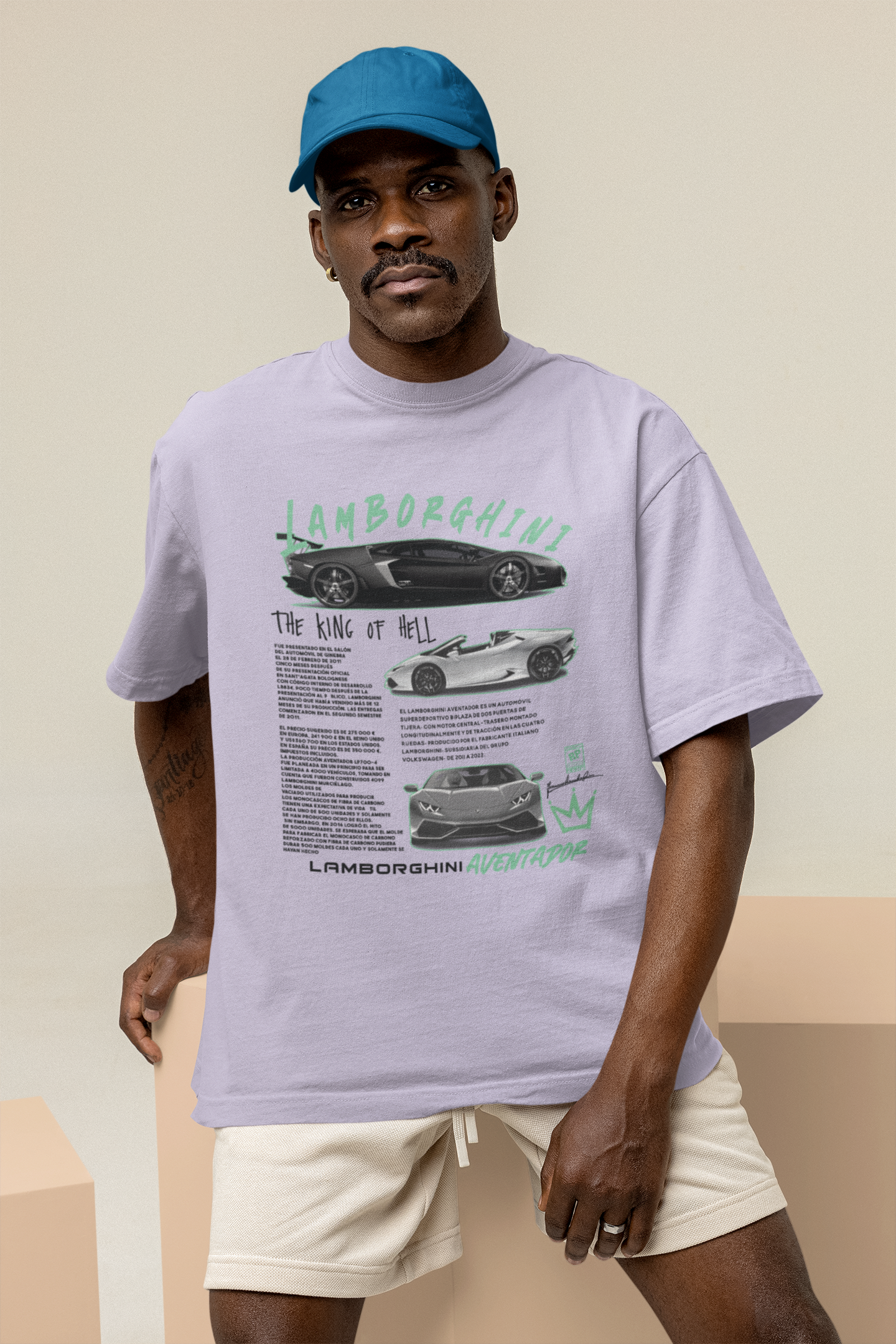 Lamborghini The King of Hell Unisex Terry Oversized Tee