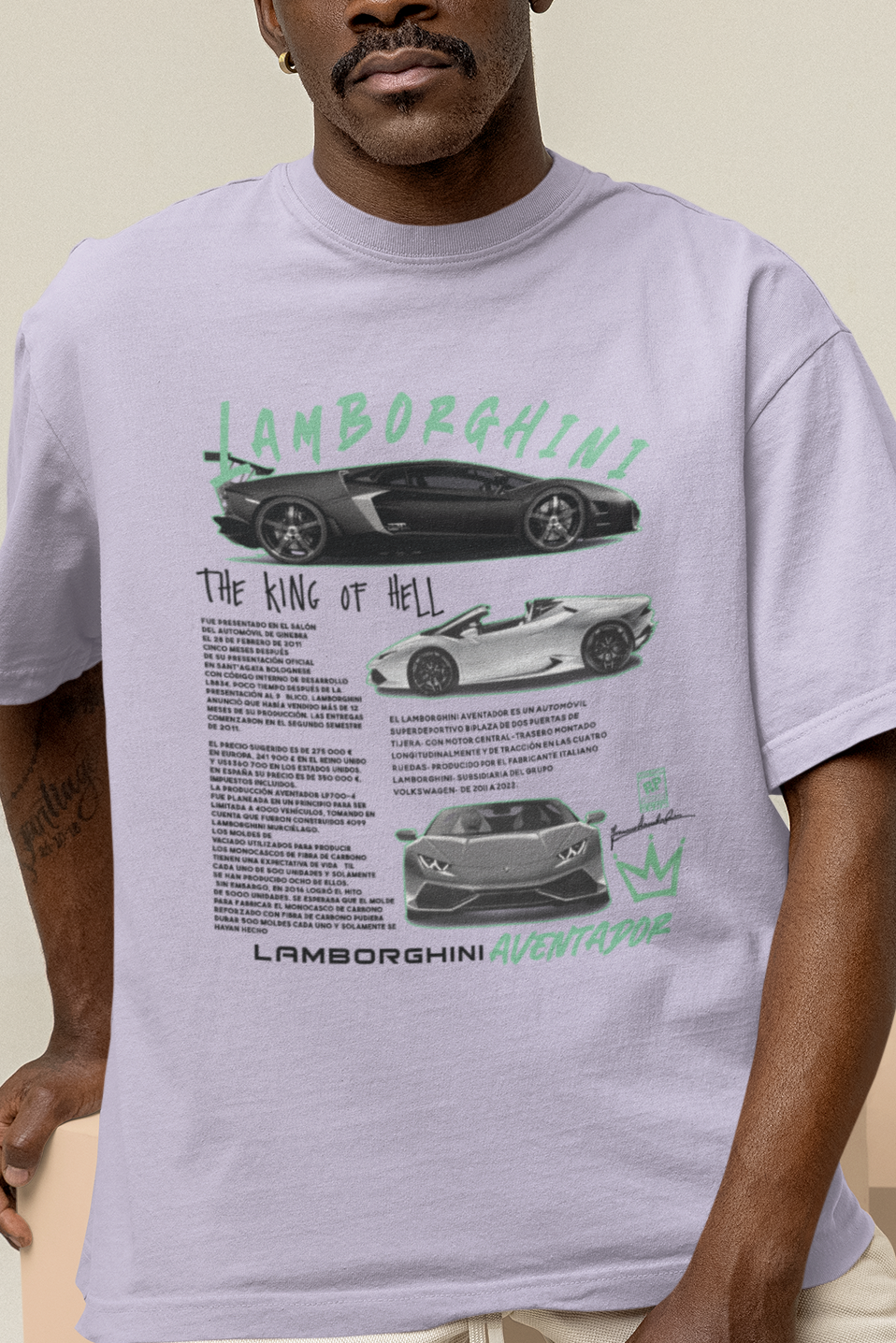 Lamborghini The King of Hell Unisex Terry Oversized Tee