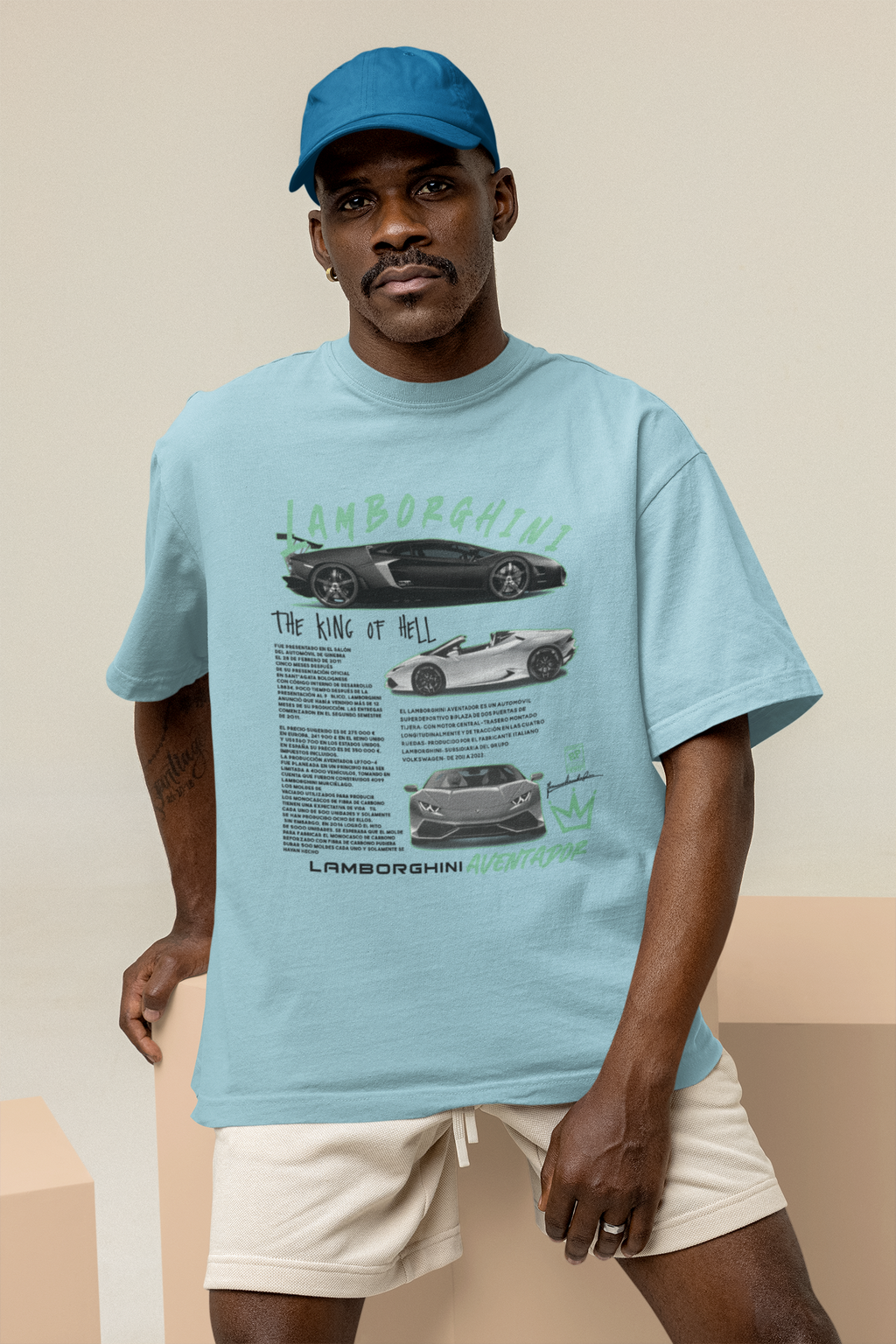 Lamborghini The King of Hell Unisex Terry Oversized Tee