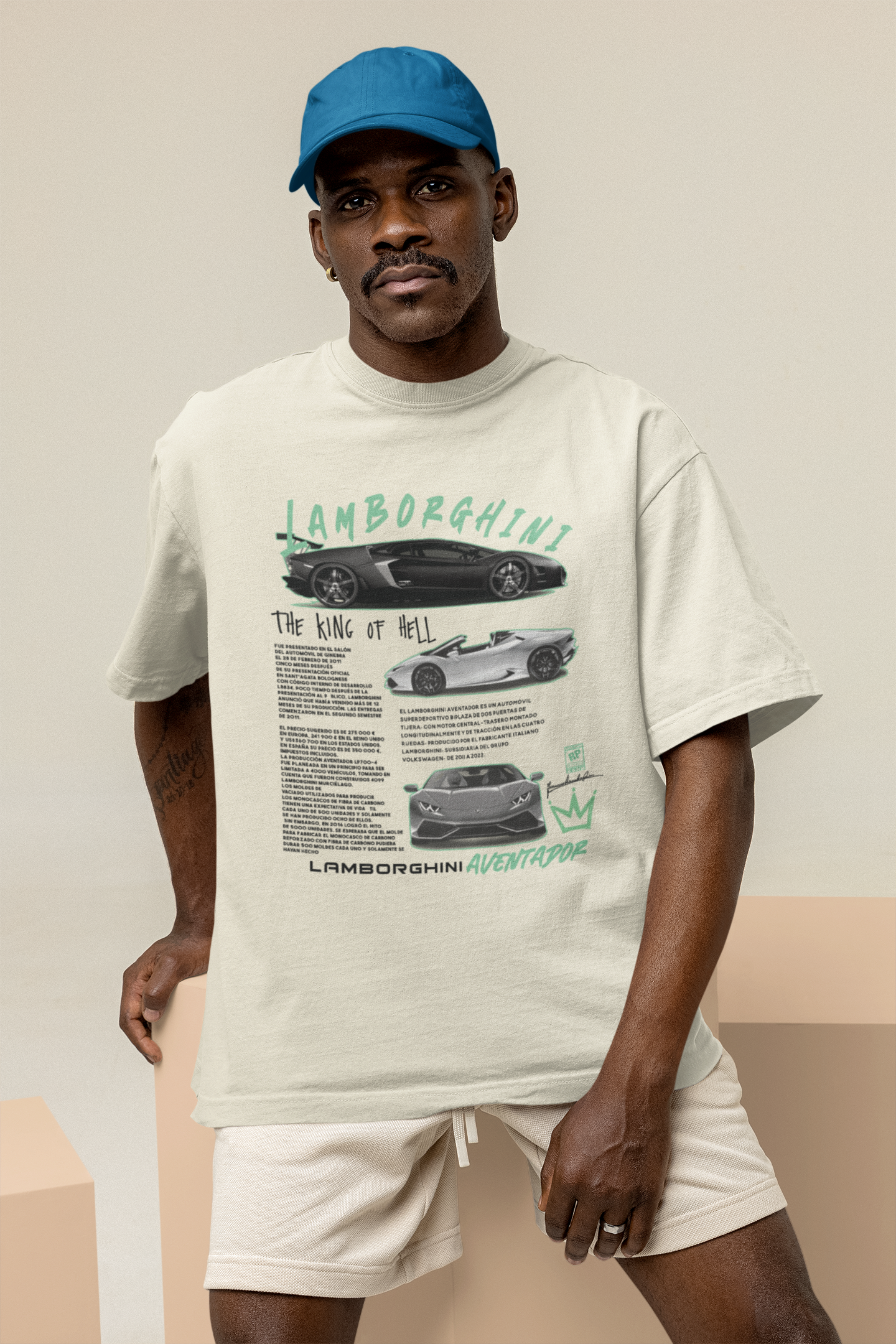 Lamborghini The King of Hell Unisex Terry Oversized Tee