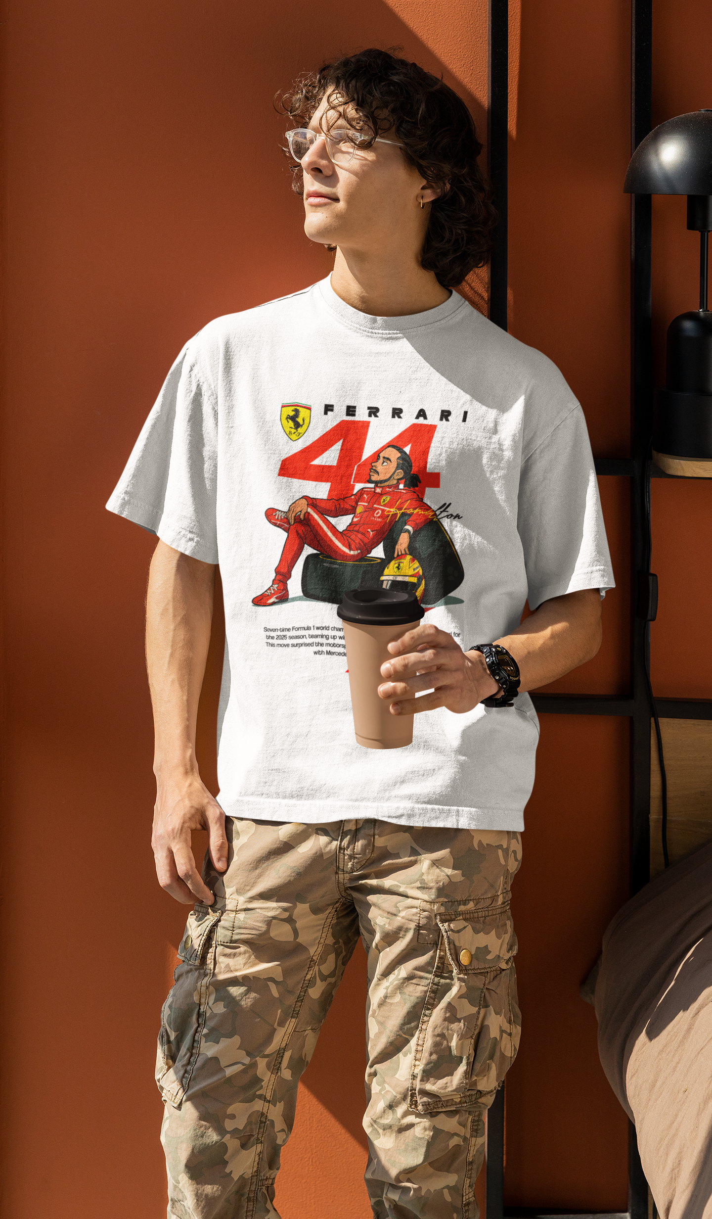 Ferrari 44 Unisex Terry Oversized Tee