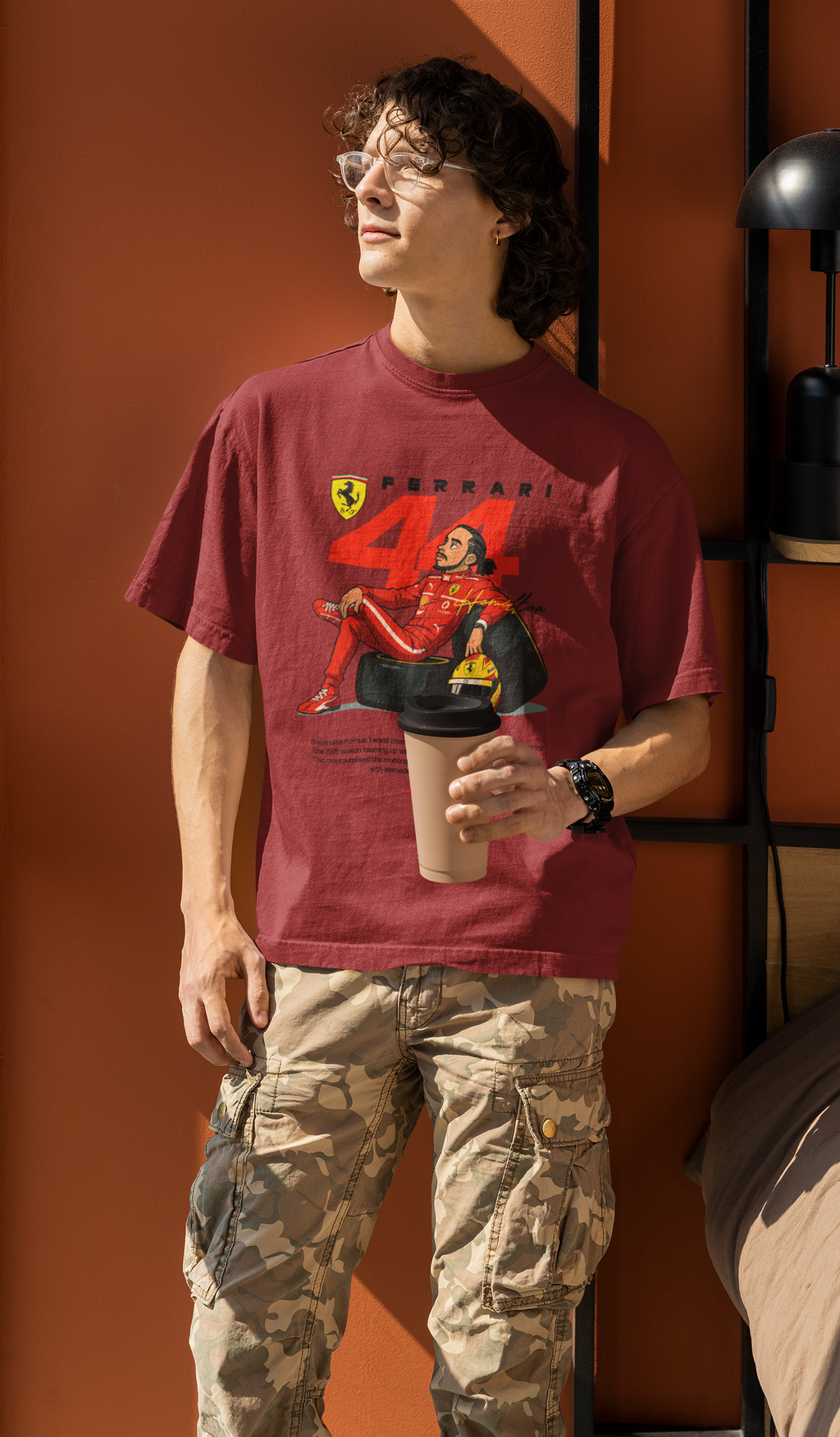 Ferrari 44 Unisex Terry Oversized Tee