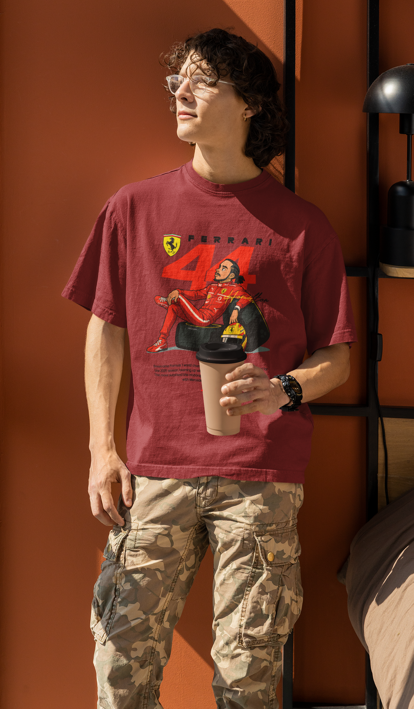 Ferrari 44 Unisex Terry Oversized Tee