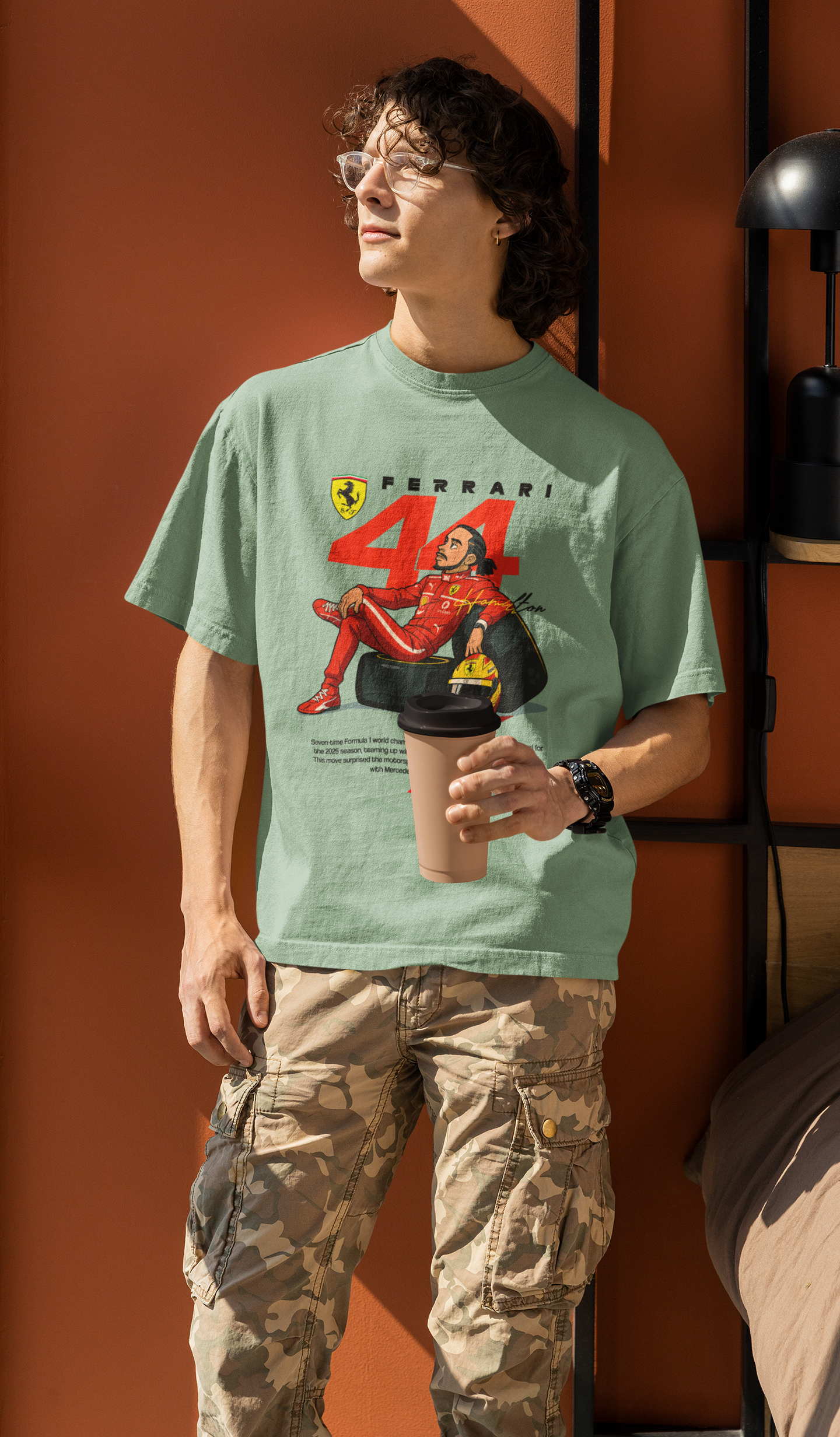 Ferrari 44 Unisex Terry Oversized Tee