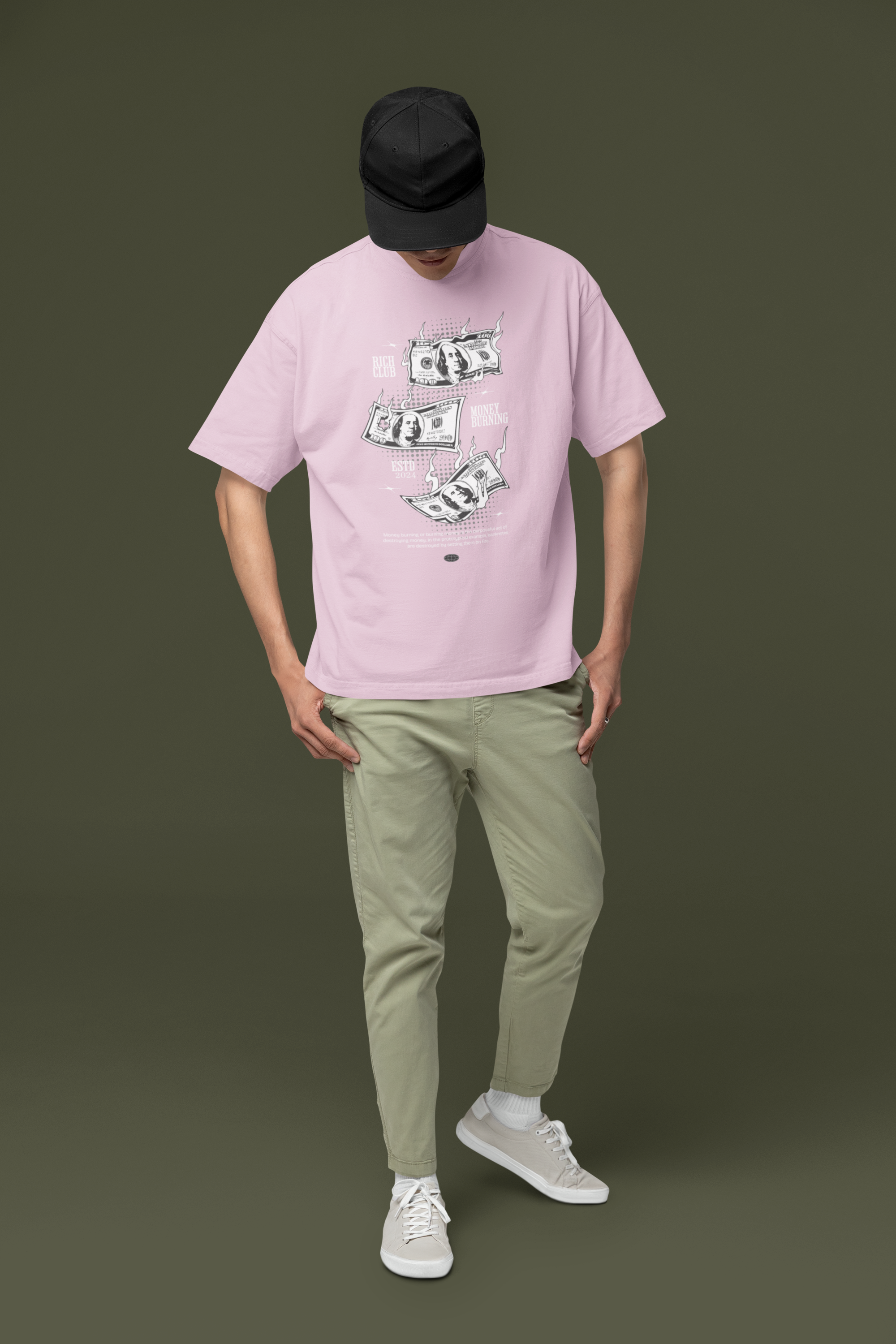 Money Burning Unisex Terry Oversized