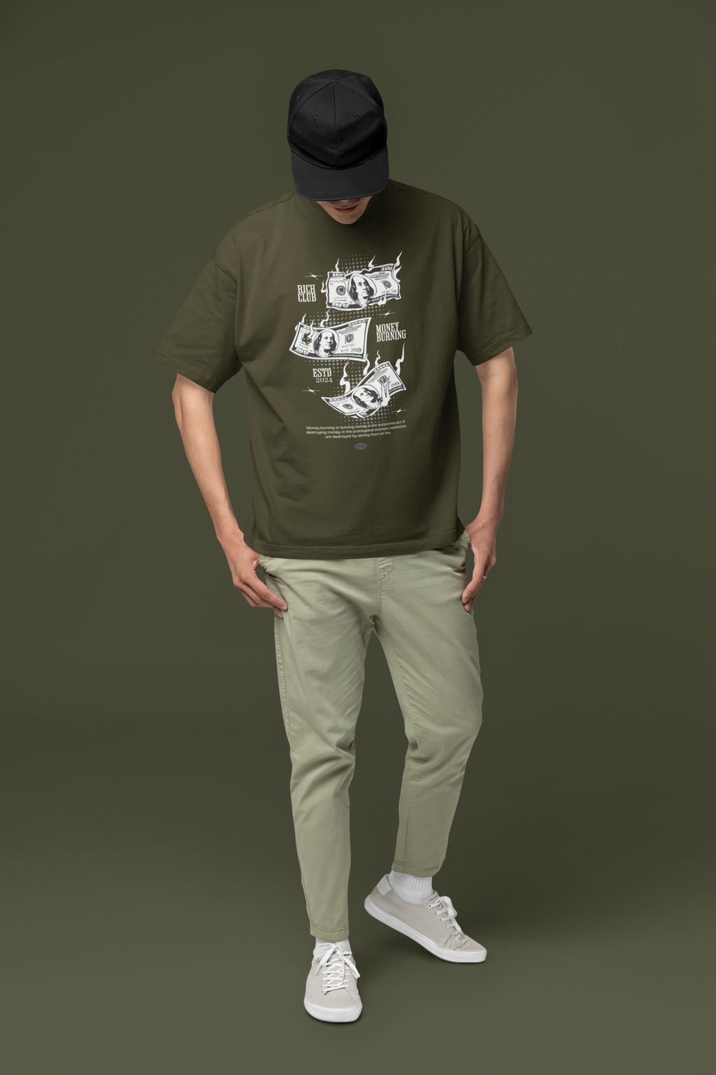 Money Burning Unisex Terry Oversized