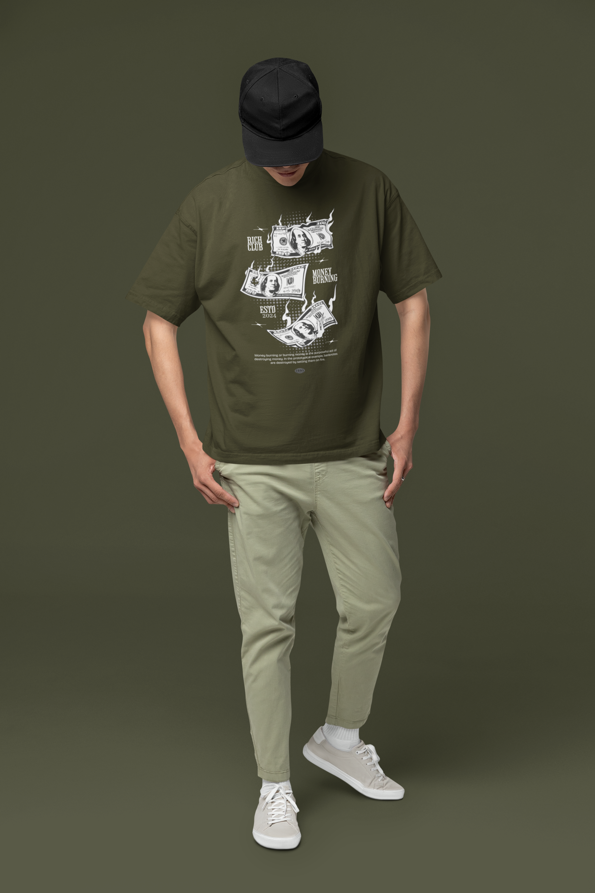 Money Burning Unisex Terry Oversized