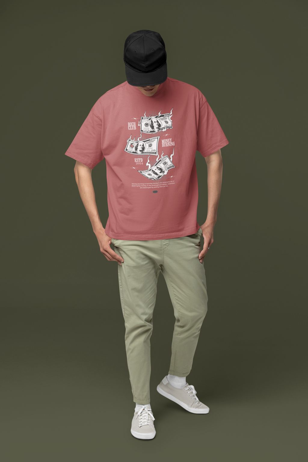 Money Burning Unisex Terry Oversized