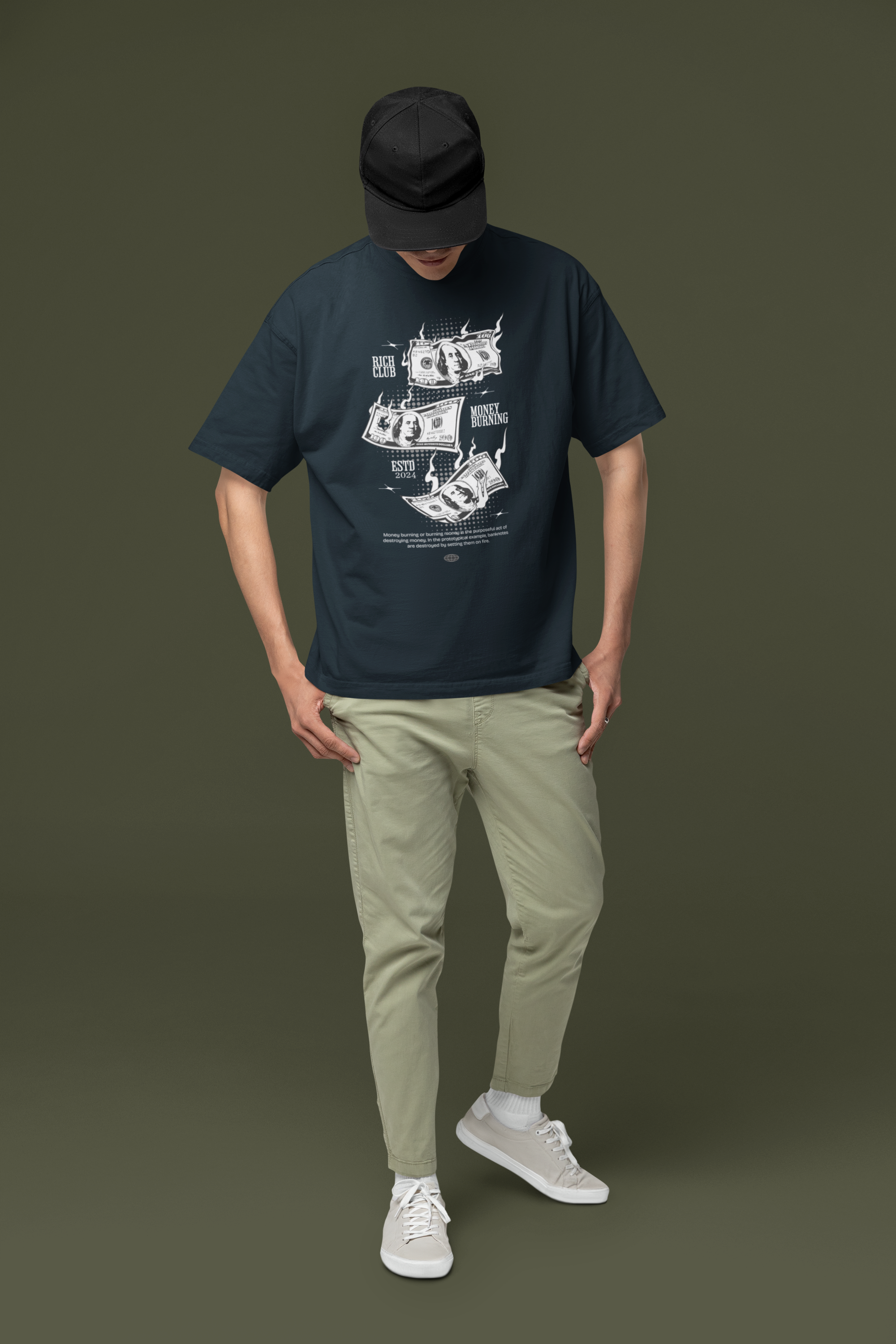 Money Burning Unisex Terry Oversized