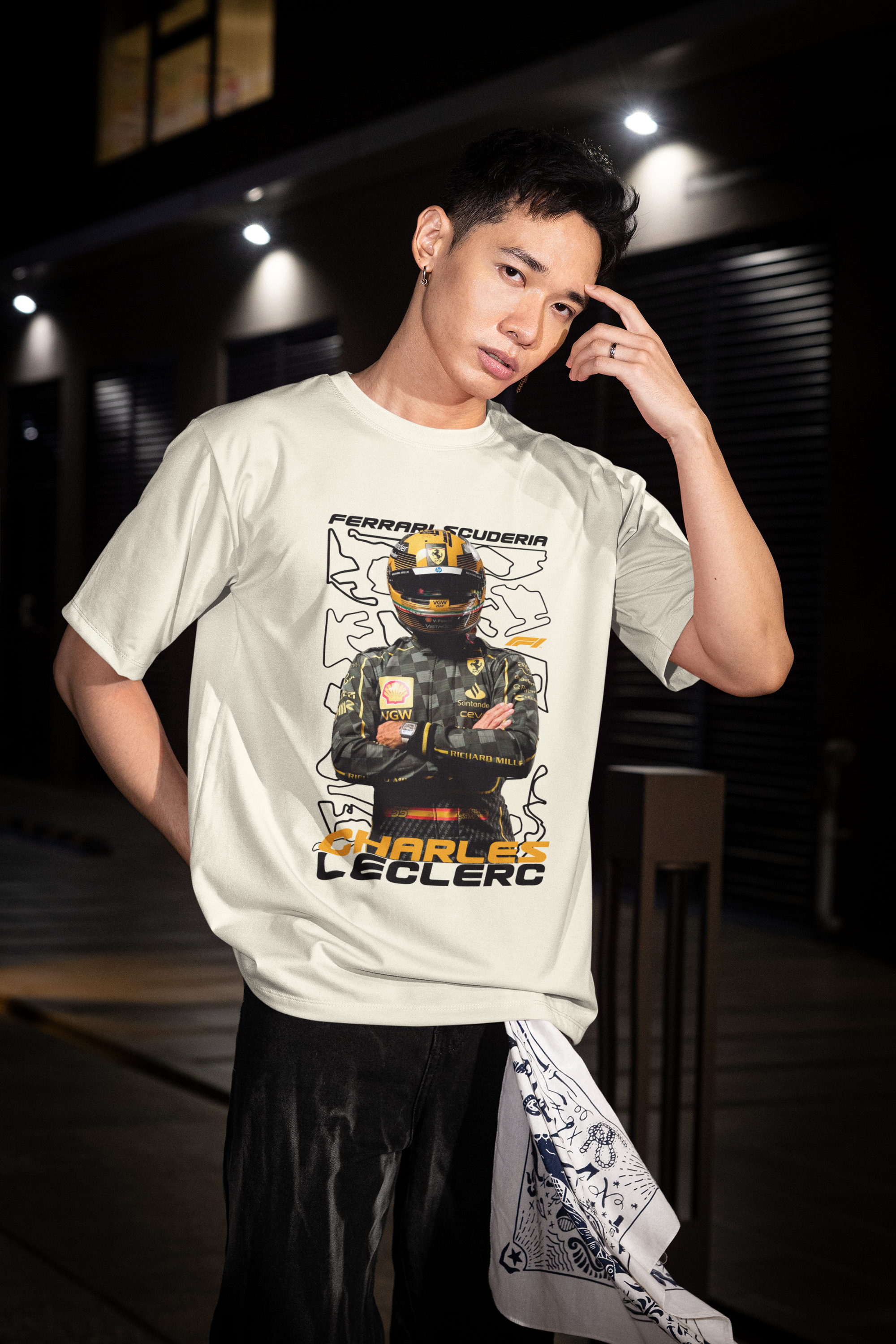 Charles Leclerc Unisex Terry Oversized Tee