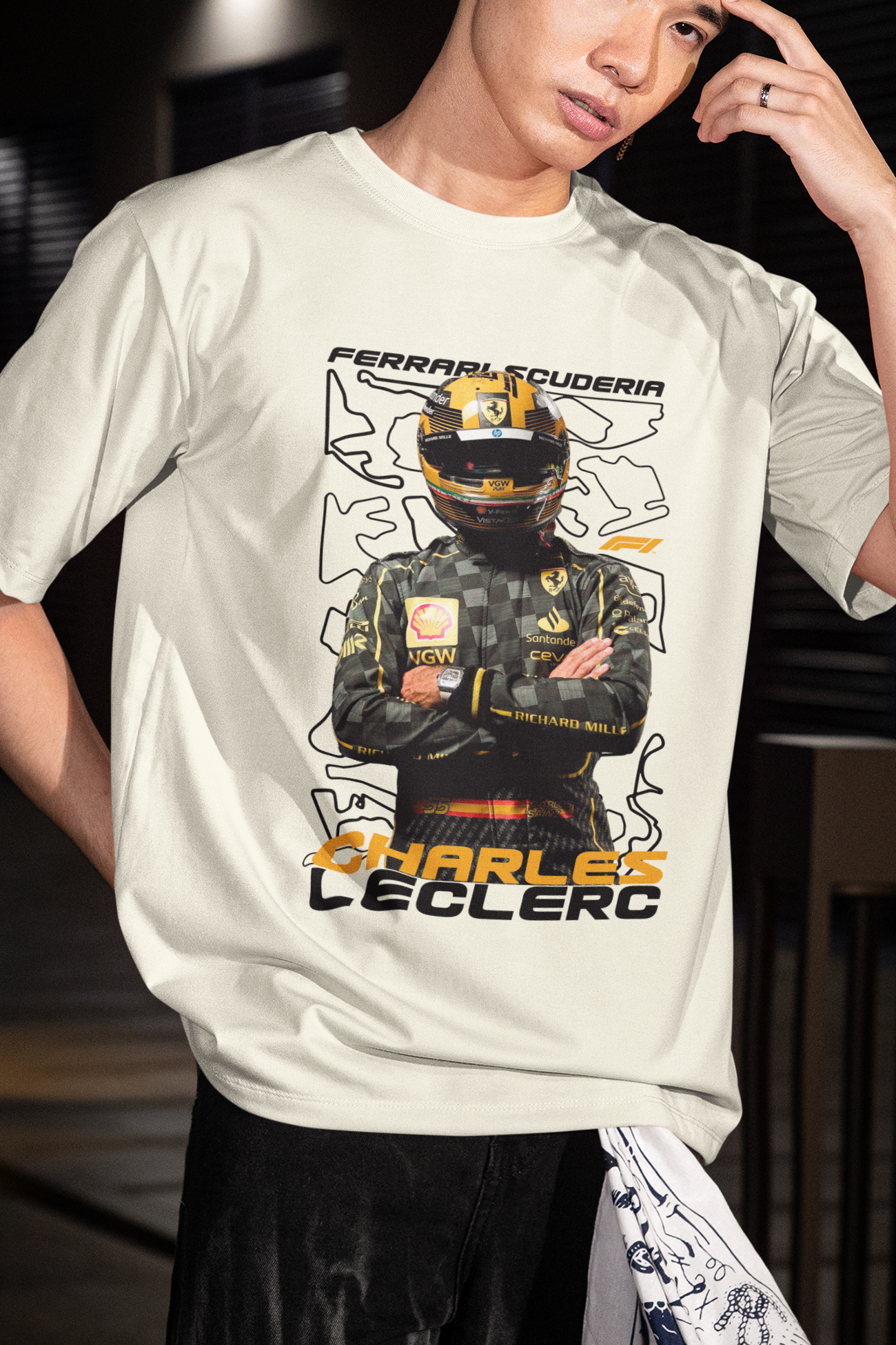 Charles Leclerc Unisex Terry Oversized Tee