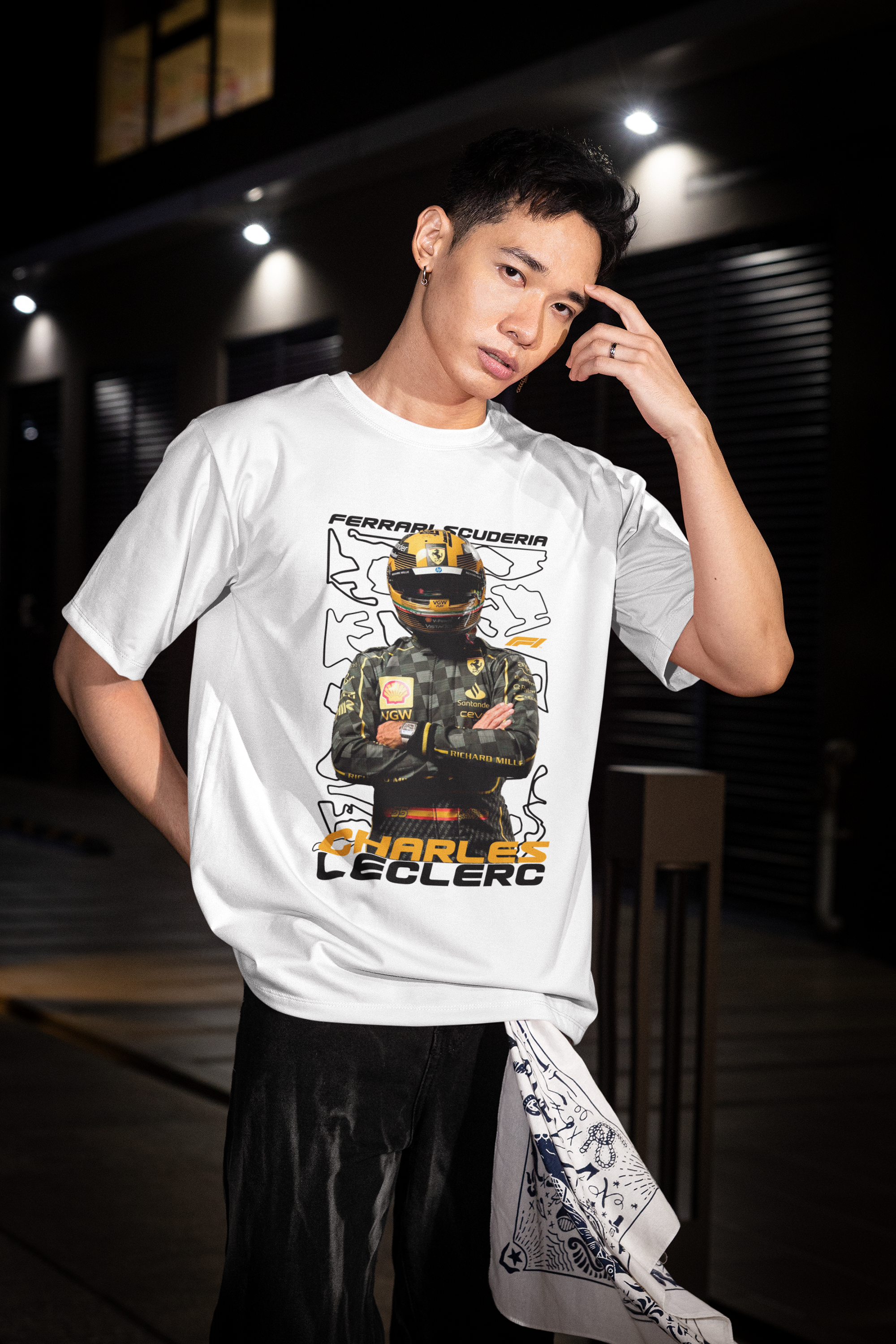 Charles Leclerc Unisex Terry Oversized Tee