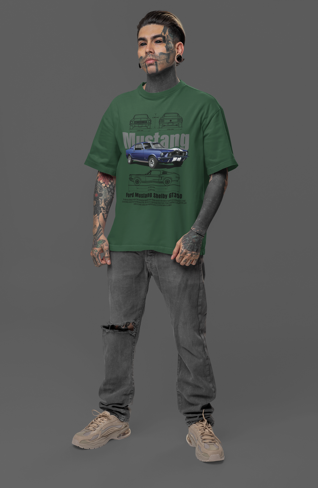 Mustang Unisex Terry Oversized Tee