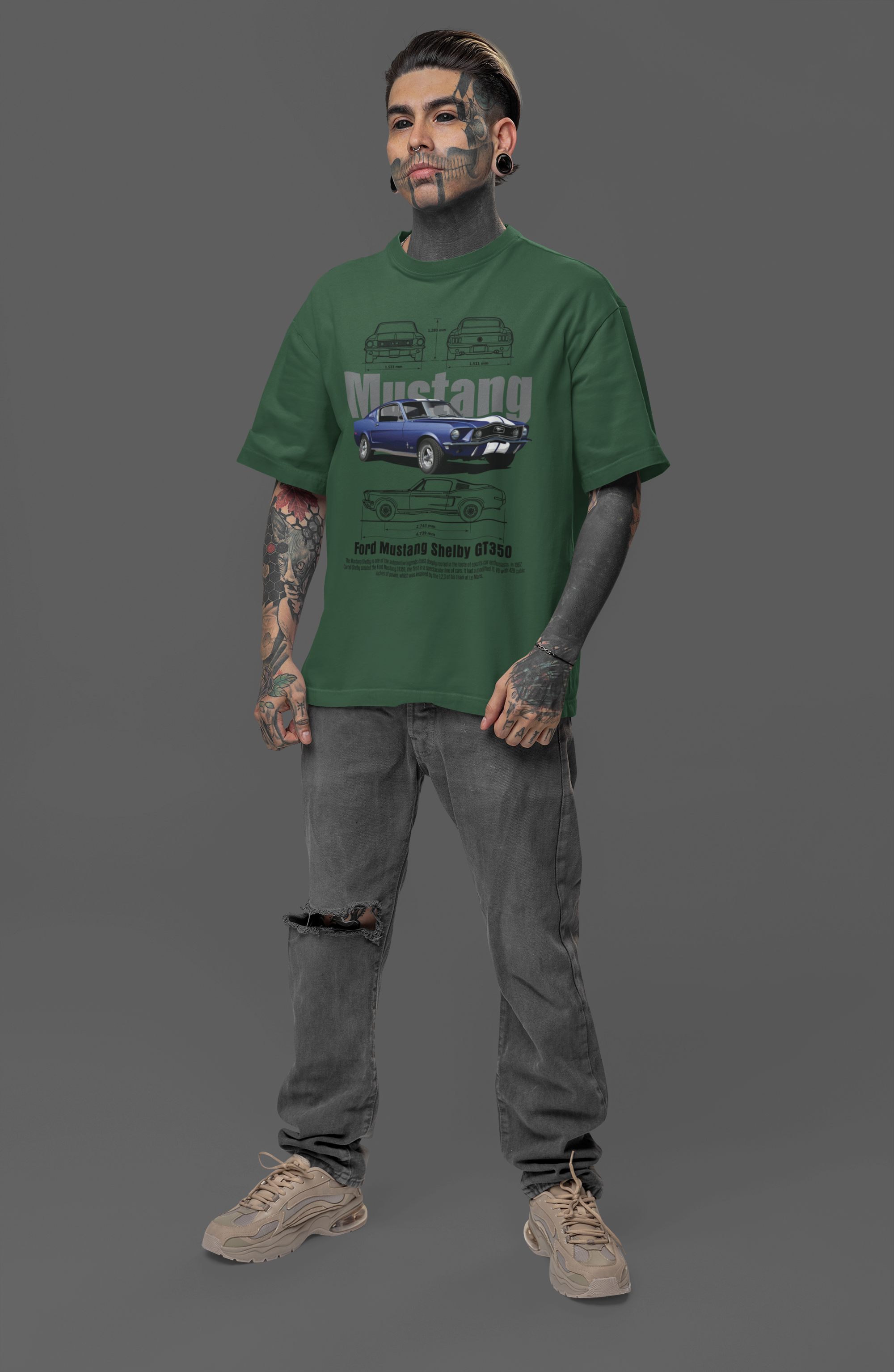 Mustang Unisex Terry Oversized Tee