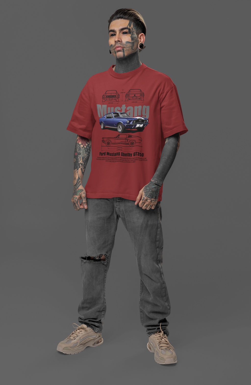 Mustang Unisex Terry Oversized Tee