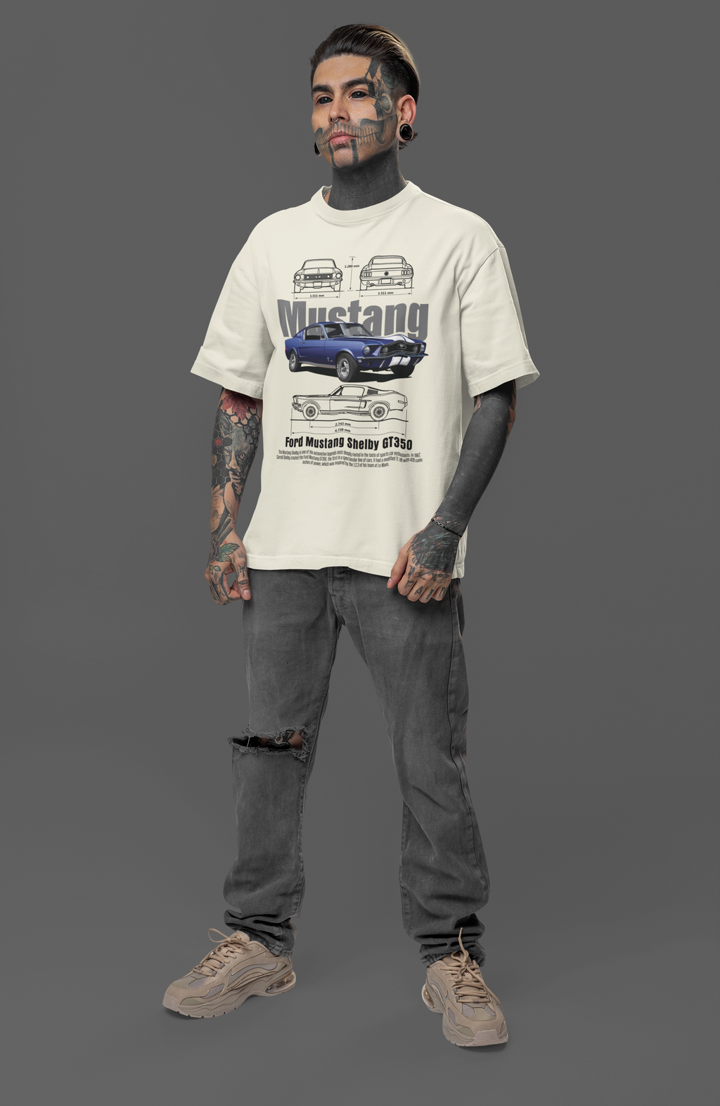 Mustang Unisex Terry Oversized Tee