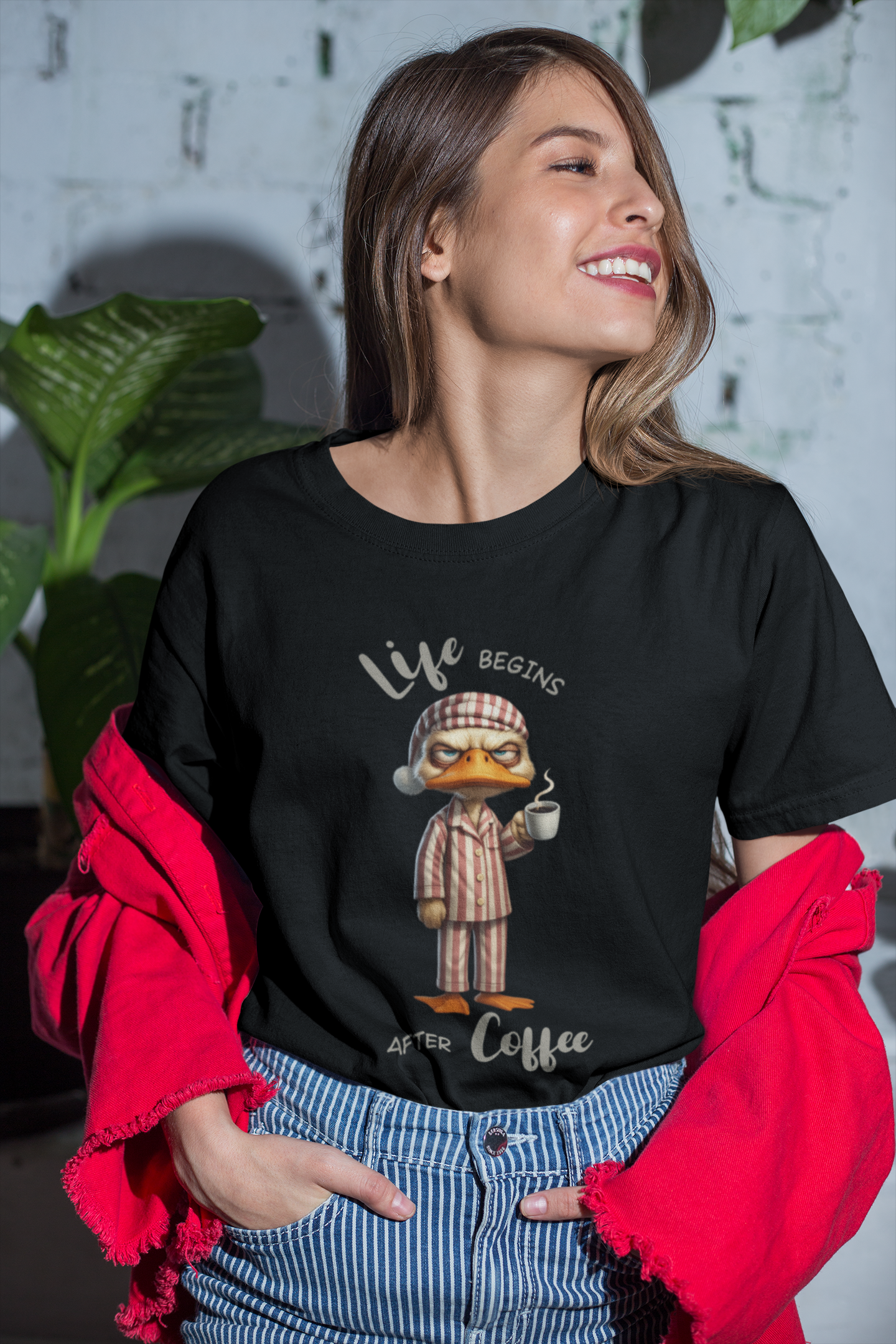 Life Begins After Coffee Unisex Terry Oversized Tee