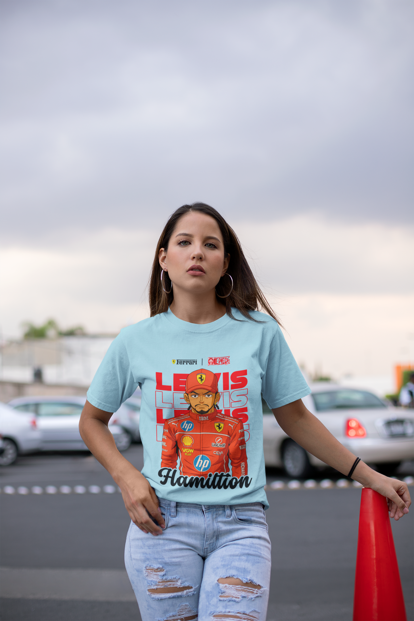 Ferrari Hamiltton Unisex Oversized Classic T-Shirt