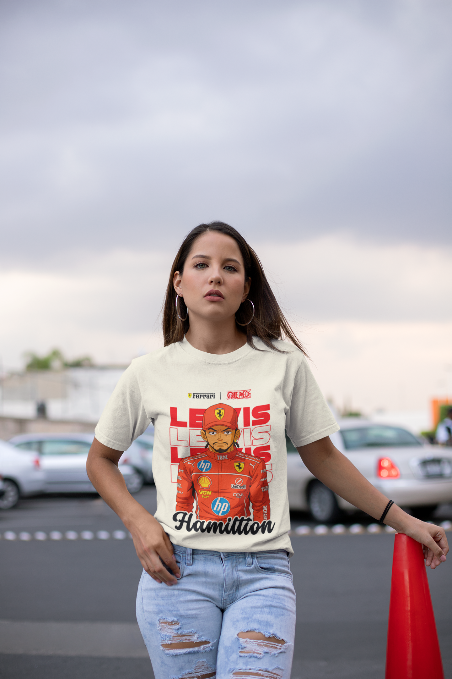 Ferrari Hamiltton Unisex Oversized Classic T-Shirt